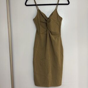 MOVING SALE - Forever 21 Olive green front knot midi dress